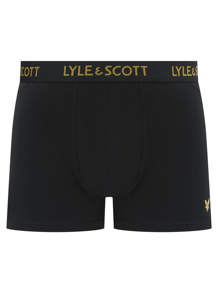 Lyle & Scott 3 Pack Men's Barclay Trunks - Black, Multi Logo