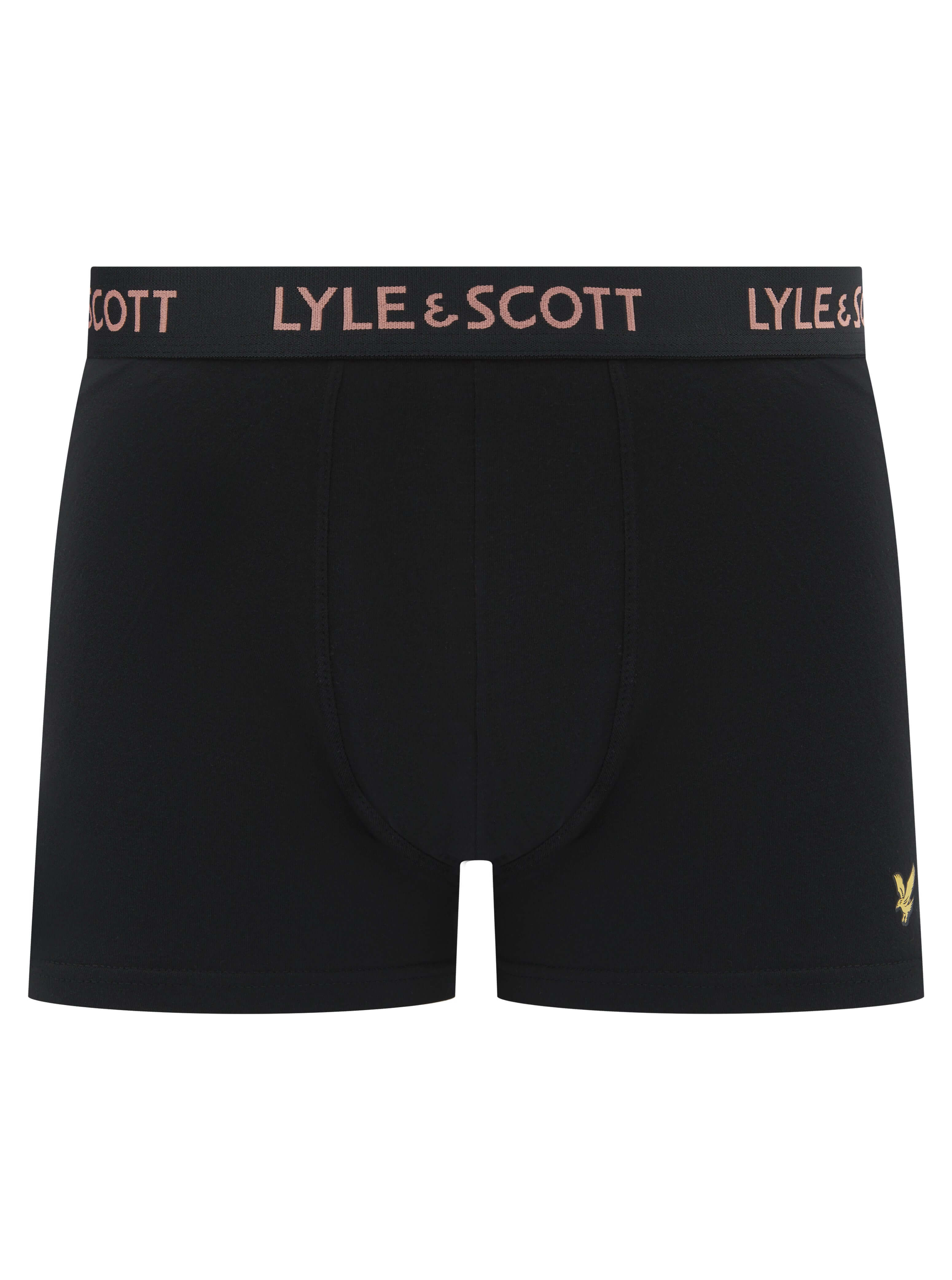 Lyle & Scott 3 Pack Men's Barclay Trunks - Black, Multi Logo