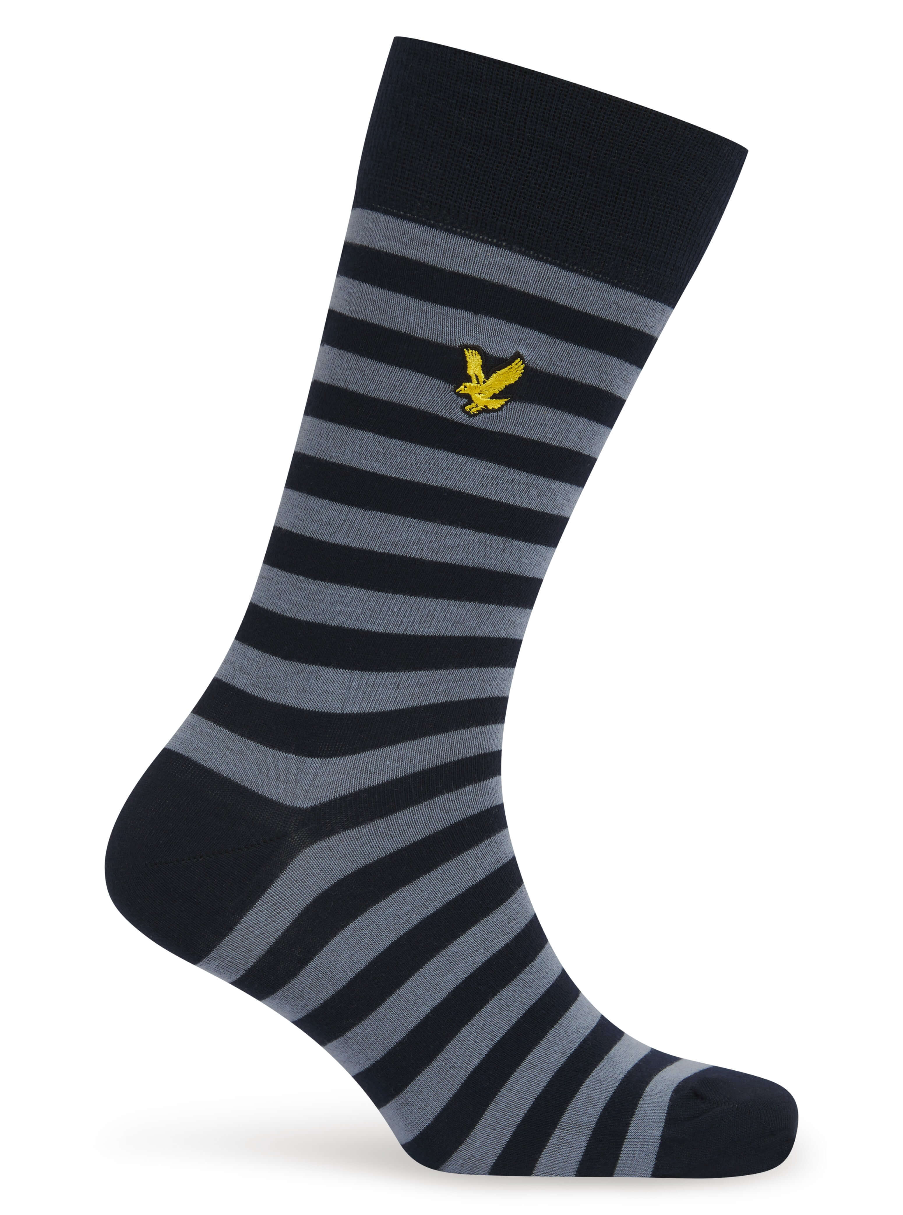 Lyle & Scott 3 Pack Barwood Crew Socks - Argyle / Dark Grey Marl / Stripe