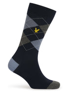 Lyle & Scott 3 Pack Barwood Crew Socks - Argyle / Dark Grey Marl / Stripe