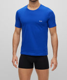 Boss 3 Pack of Crew Neck Underwear T-Shirts In Cotton Jersey - Black/Blue