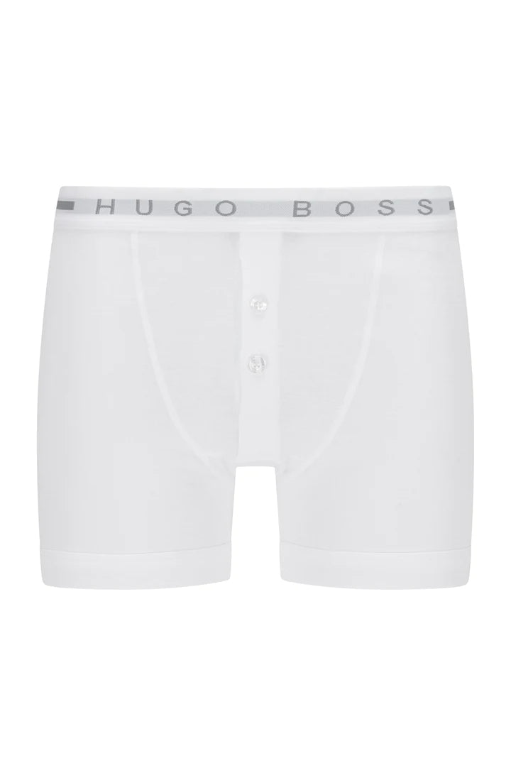 BOSS Trunk Button Fly Boxer Short in White