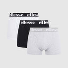 Ellesse Men's Hali 3 Pack Boxer Trunks - Black/Grey/White