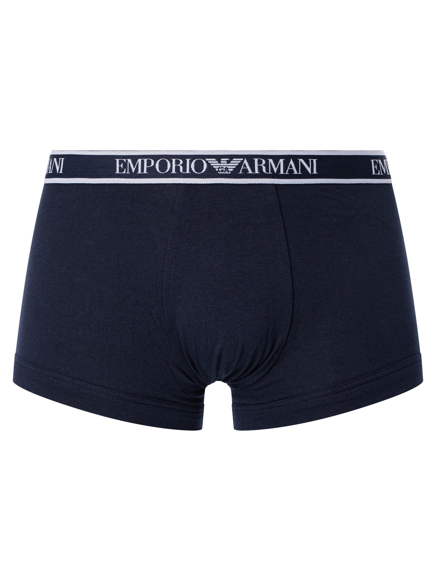 Emporio Armani 3 Pack Trunks Stretch Cotton - Blue/White Pattern