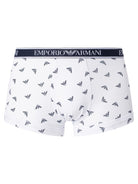 Emporio Armani 3 Pack Trunks Stretch Cotton - Blue/White Pattern