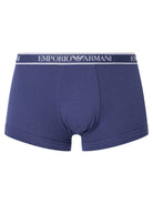 Emporio Armani 3 Pack Trunks Stretch Cotton - Blue/White Pattern