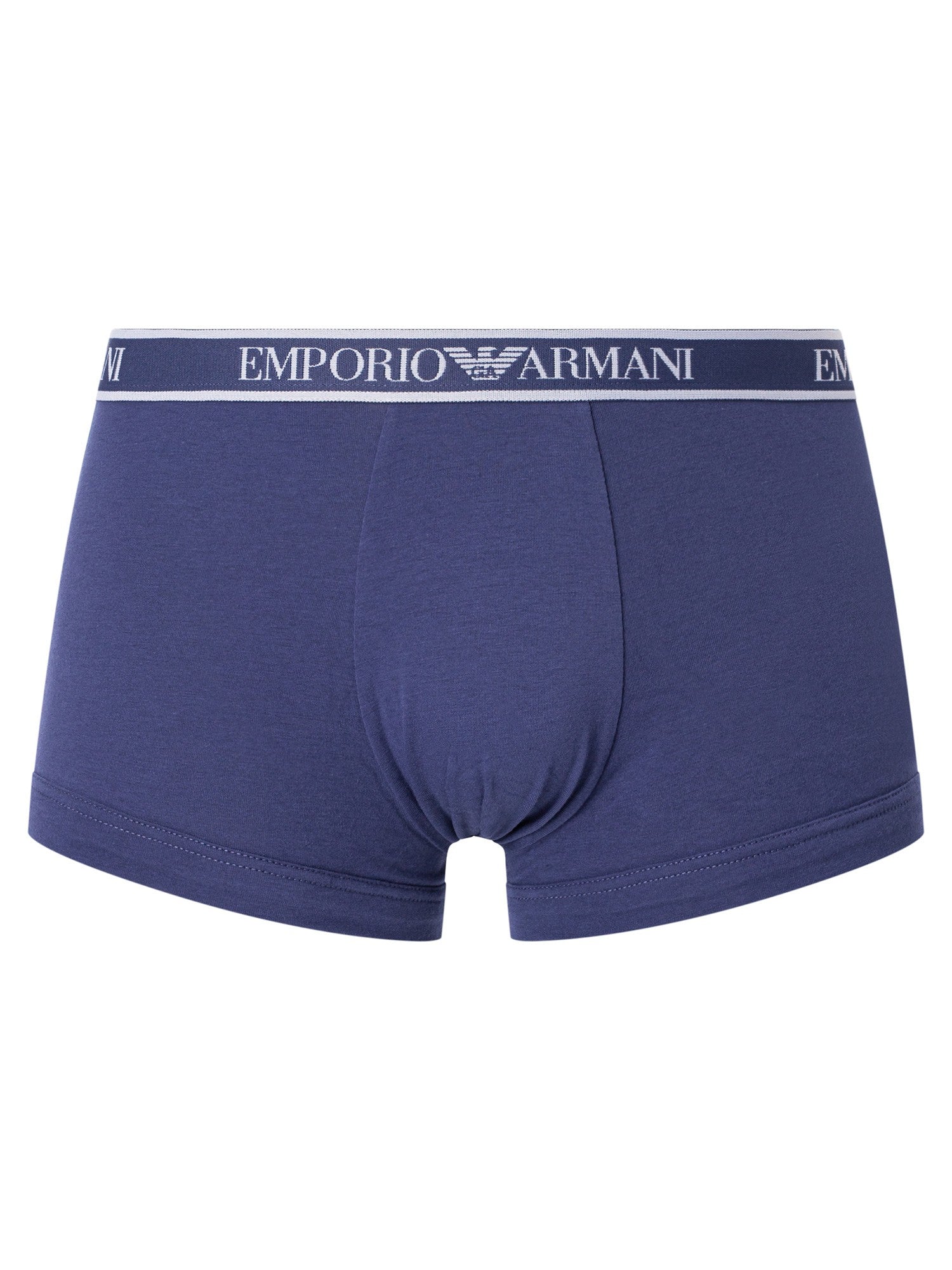 Emporio Armani 3 Pack Trunks Stretch Cotton - Blue/White Pattern