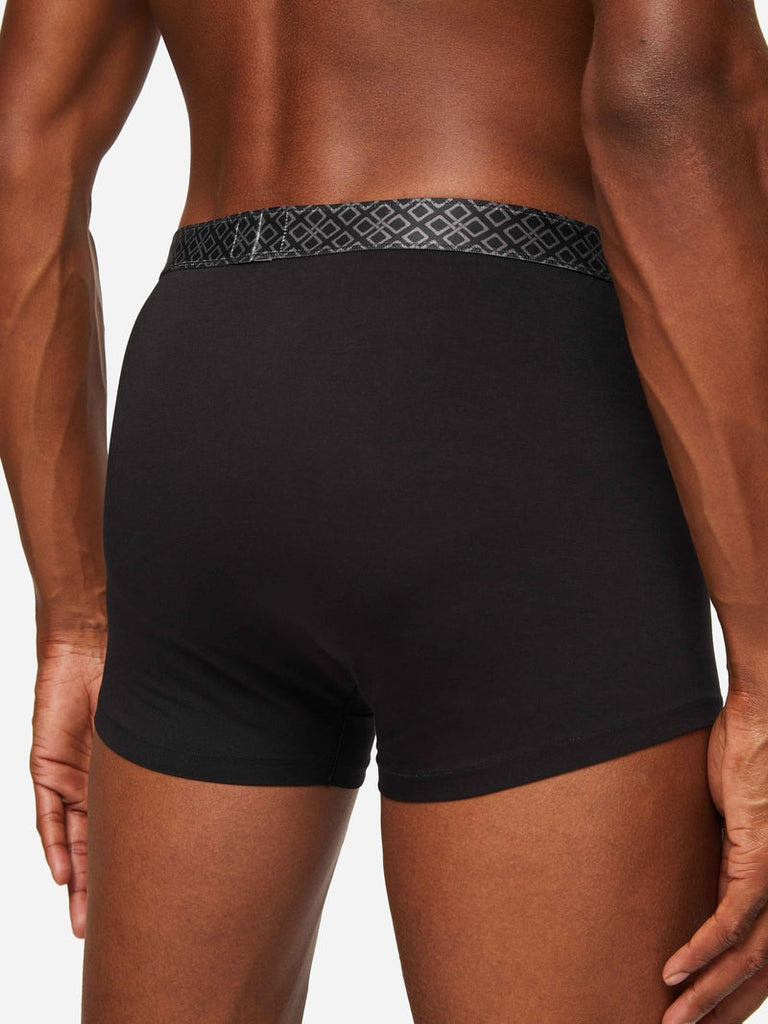 Derek Rose Men's Boxer Briefs Band 57 Pima Cotton Stretch Black