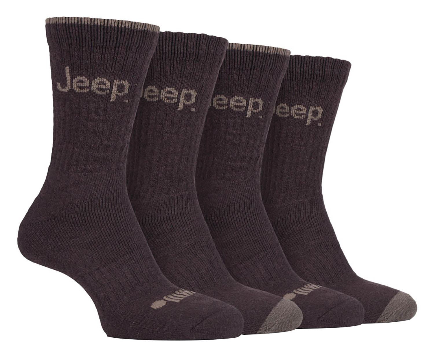 Jeep Mens 4 Pack Performance Boot Socks - BRNETH