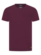 Lyle & Scott Cash T-Shirt and Cuffed Bottoms Lounge Set - Winetasting / Black