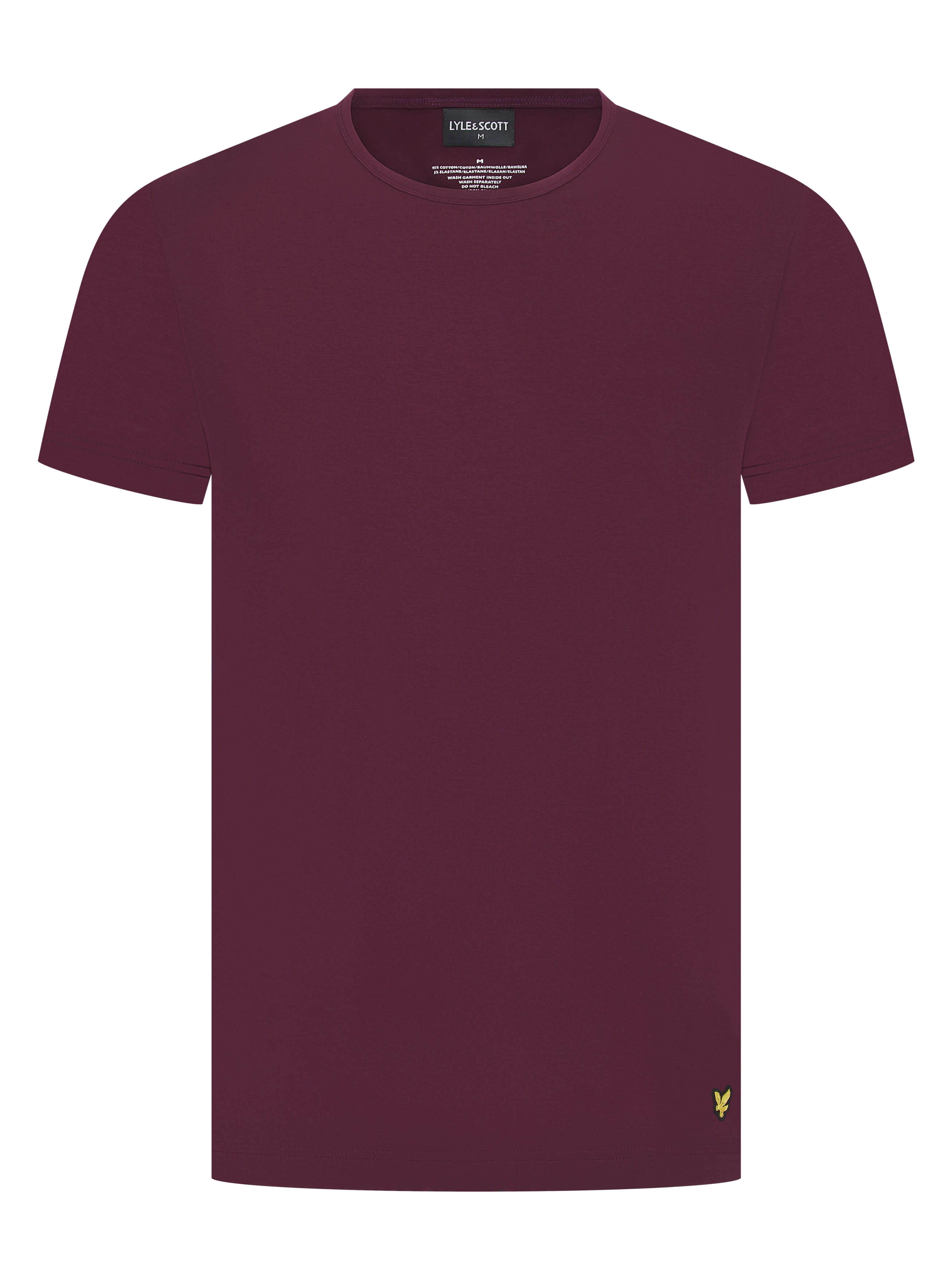 Lyle & Scott Cash T-Shirt and Cuffed Bottoms Lounge Set - Winetasting / Black