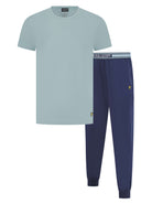 Lyle & Scott Cash T-Shirt and Cuffed Bottoms Lounge Set - Tourmaline / Peacoat