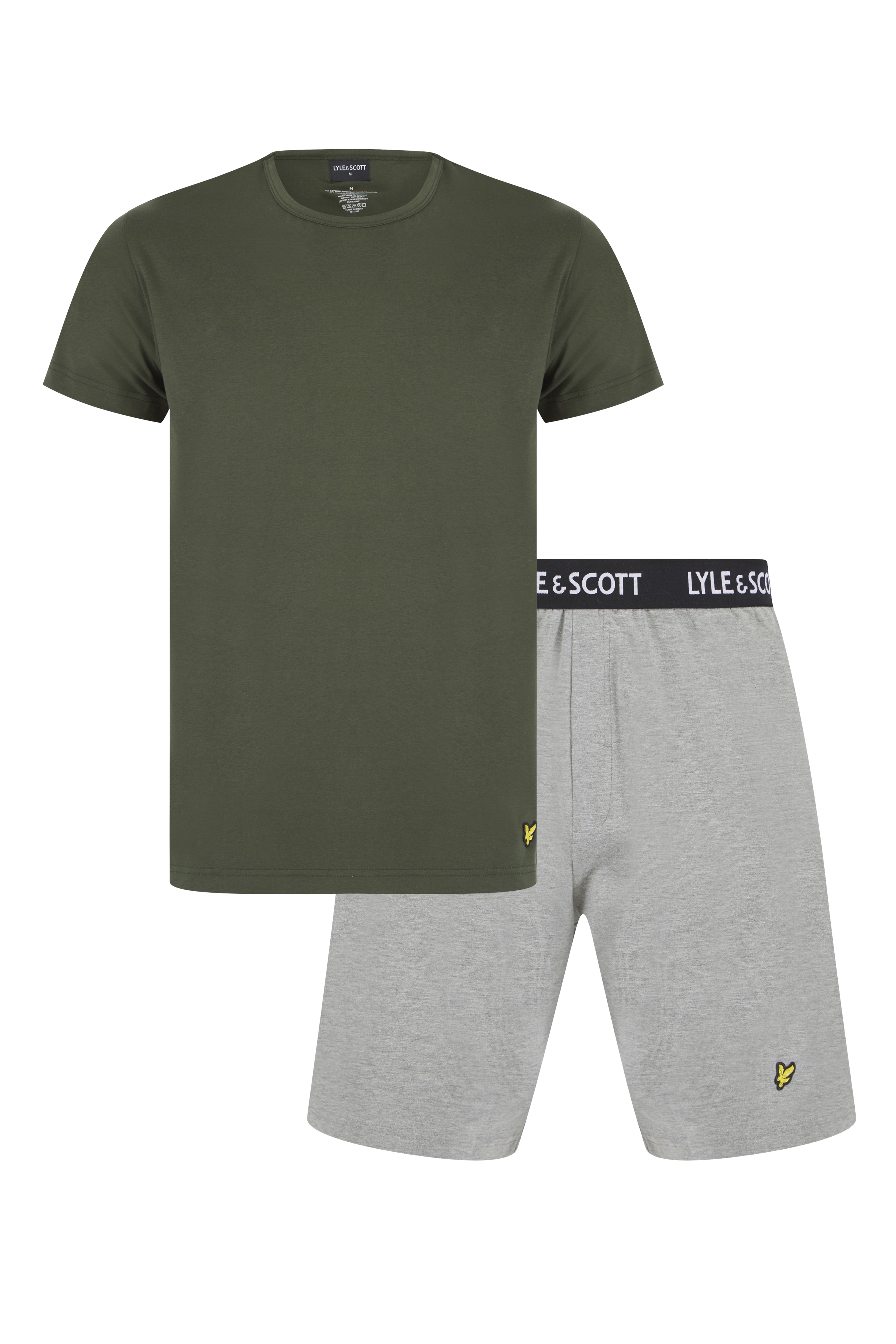 Lyle & Scott Charlie Shorts Lounge Set - Climbing IVY / Grey Marl