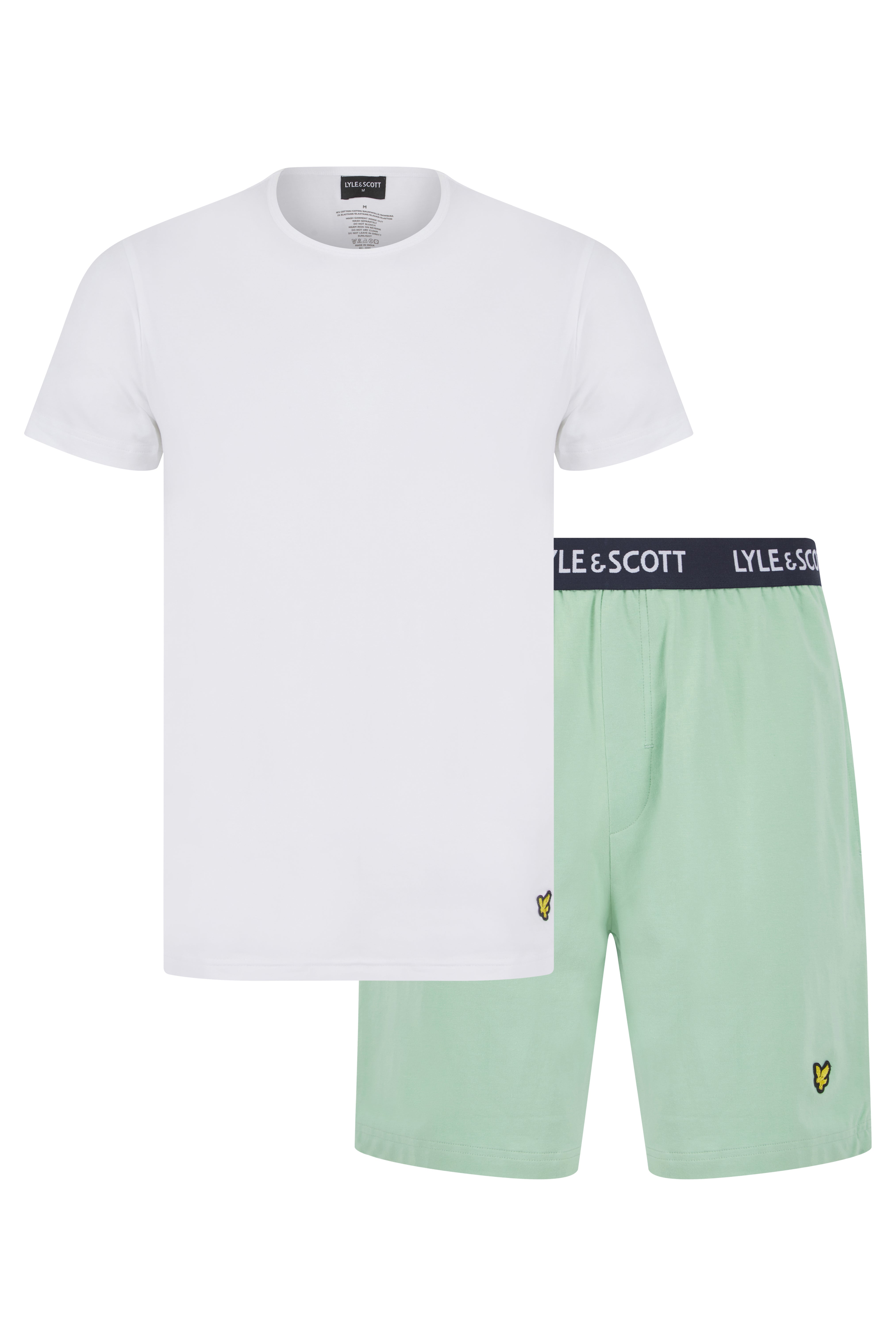 Lyle & Scott Charlie Shorts Lounge Set - Bright White / Grayed Jade