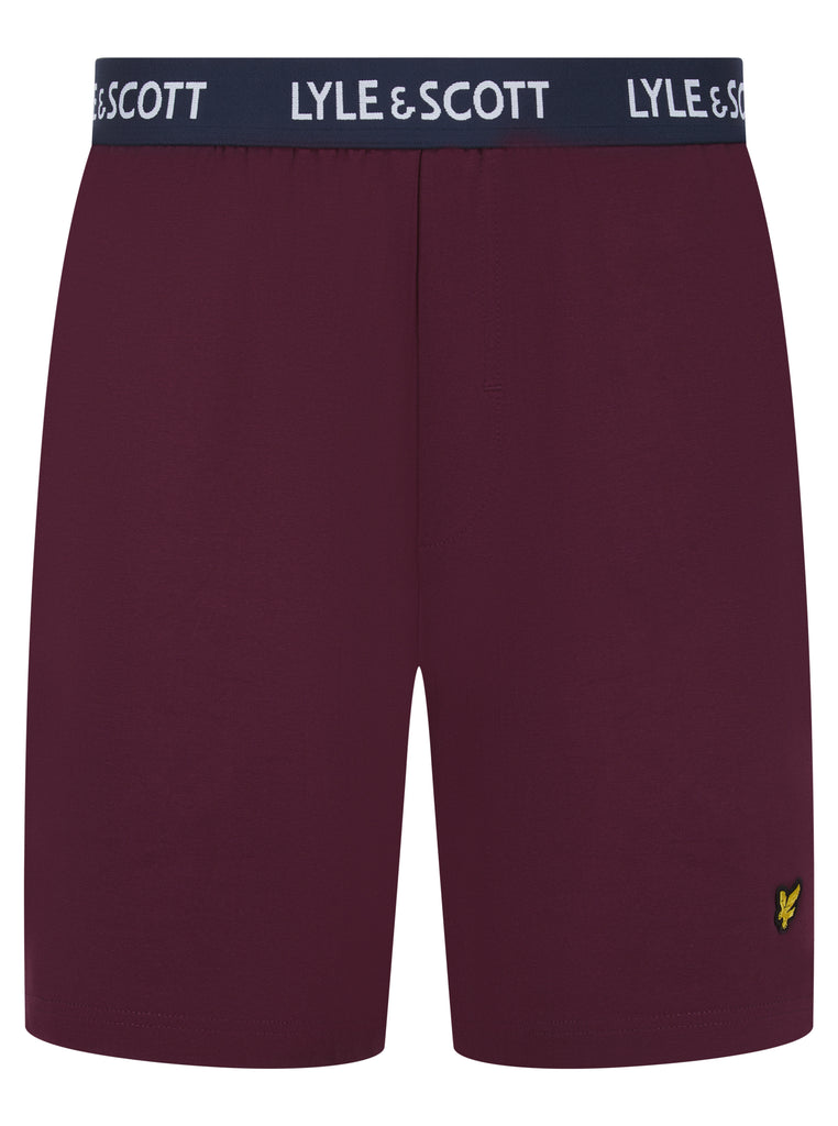 Lyle & Scott Charlie Shorts Lounge Set - Light Grey Melange / Winetasting