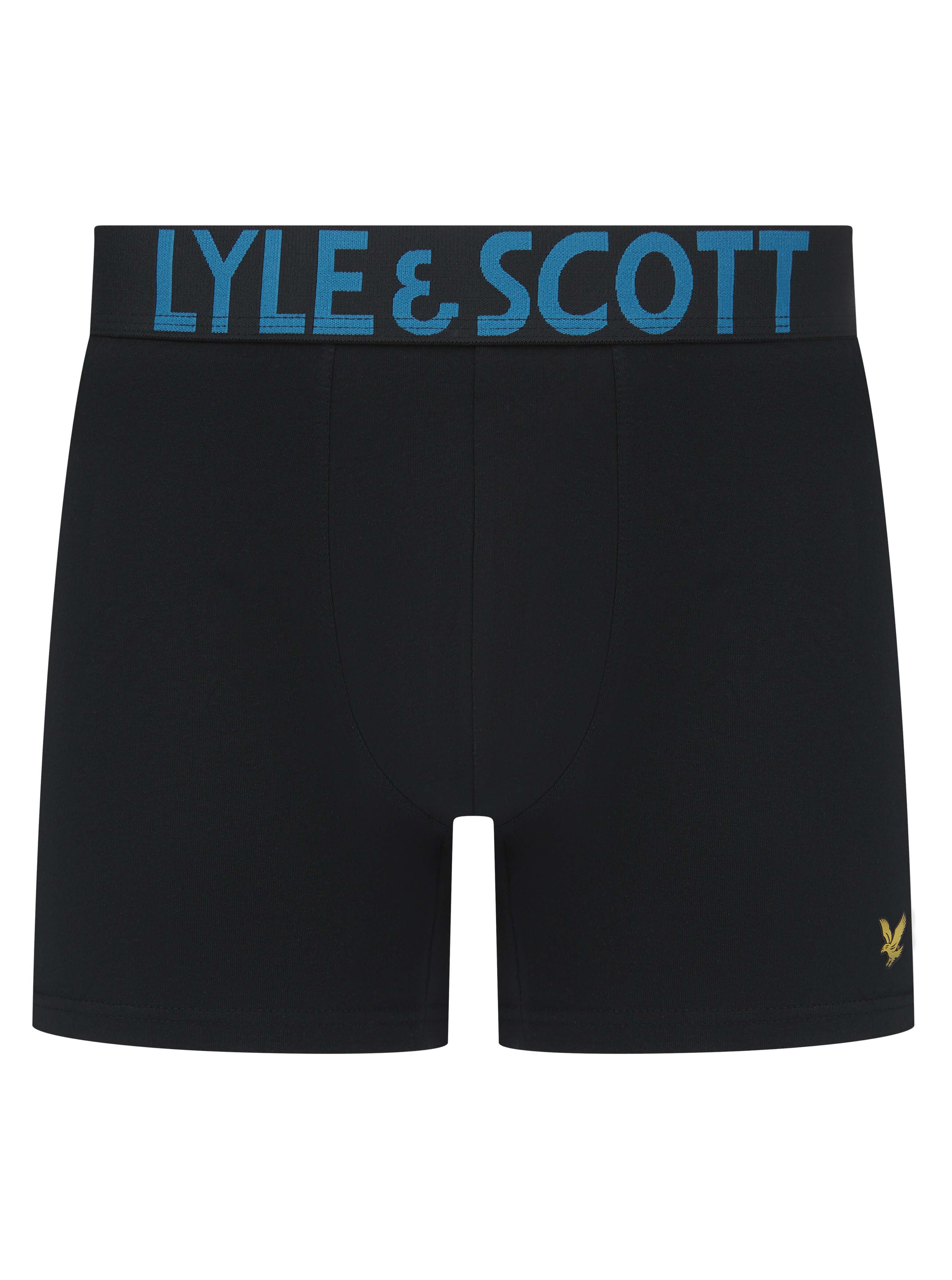 Lyle & Scott 3 Pack Daniel Men's Boxer Briefs - Black Multi Waistbands