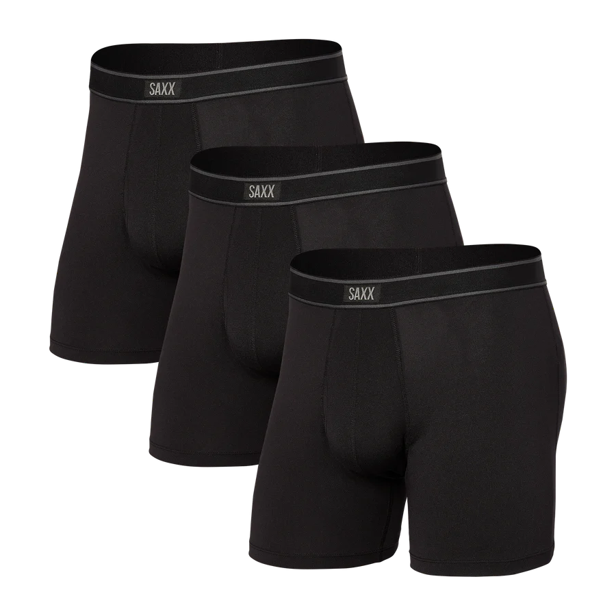 Saxx Underwear Daytripper 3 Pack Boxer Briefs - Black