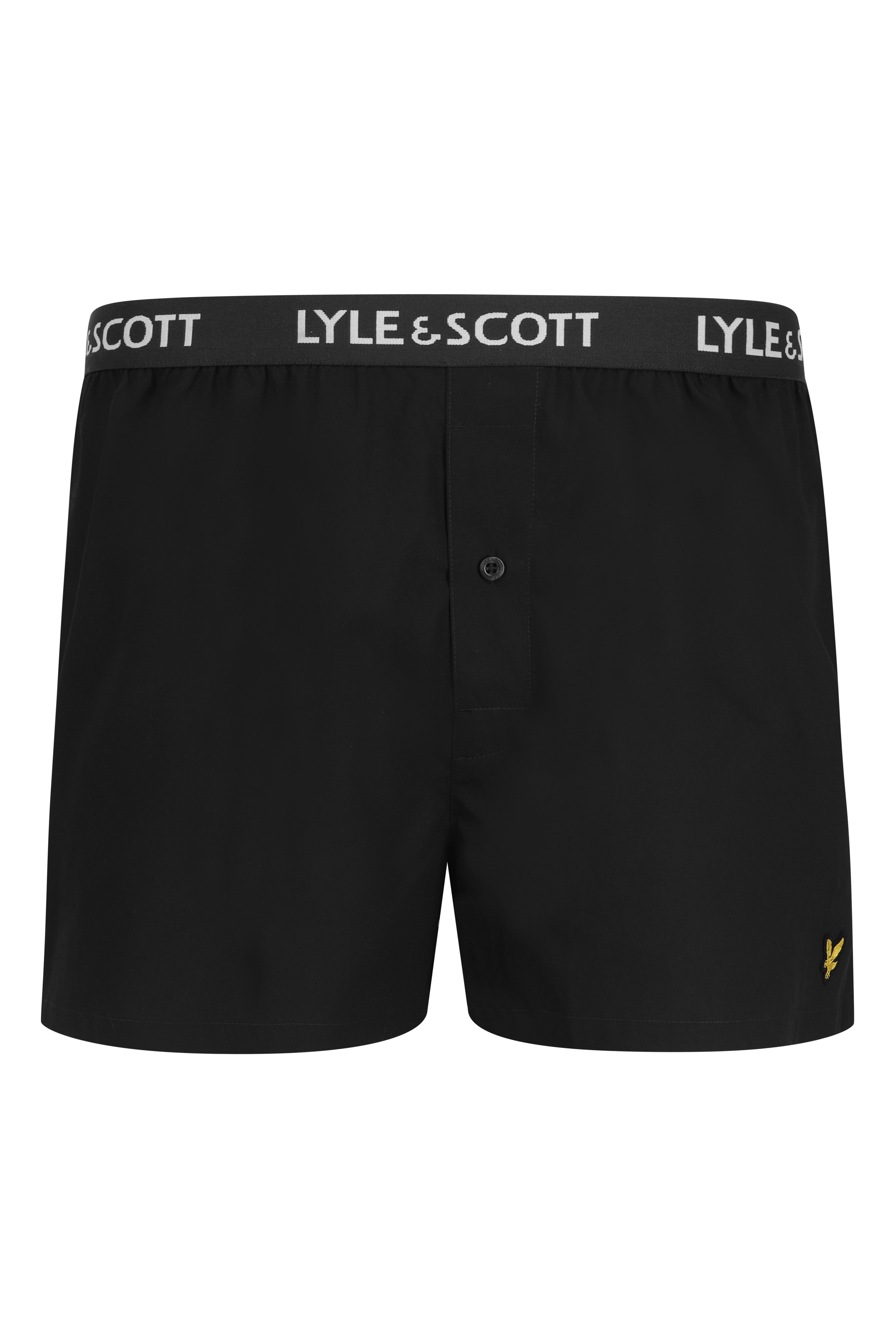 Lyle & Scott 2 Pack Men's Dylan Woven Boxers - Black