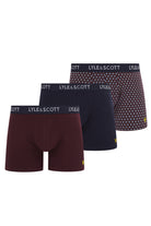 Lyle and Scott Elliot Premium Underwear Trunks 3 Pack - Winetasting, Peacoat, Print