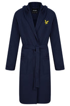 Lyle & Scott Mens Enzo Hooded Frech Terry Bathrobe - Peacoat