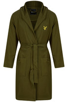 Lyle & Scott Mens Enzo Hooded Frech Terry Bathrobe - Dark Olive