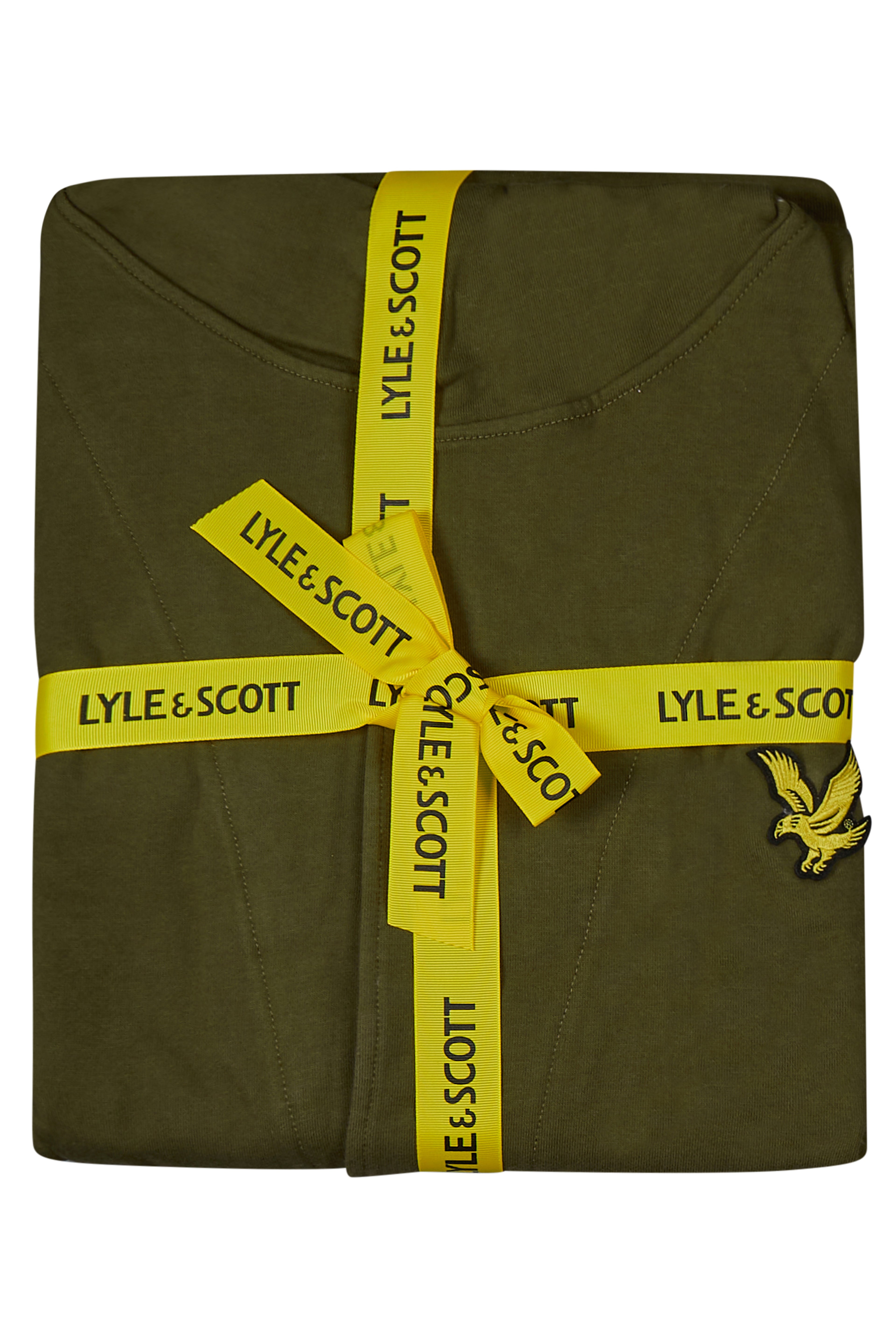 Lyle & Scott Mens Enzo Hooded Frech Terry Bathrobe - Dark Olive