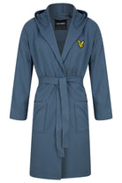 Lyle & Scott Mens Enzo Hooded Frech Terry Bathrobe - French Blue