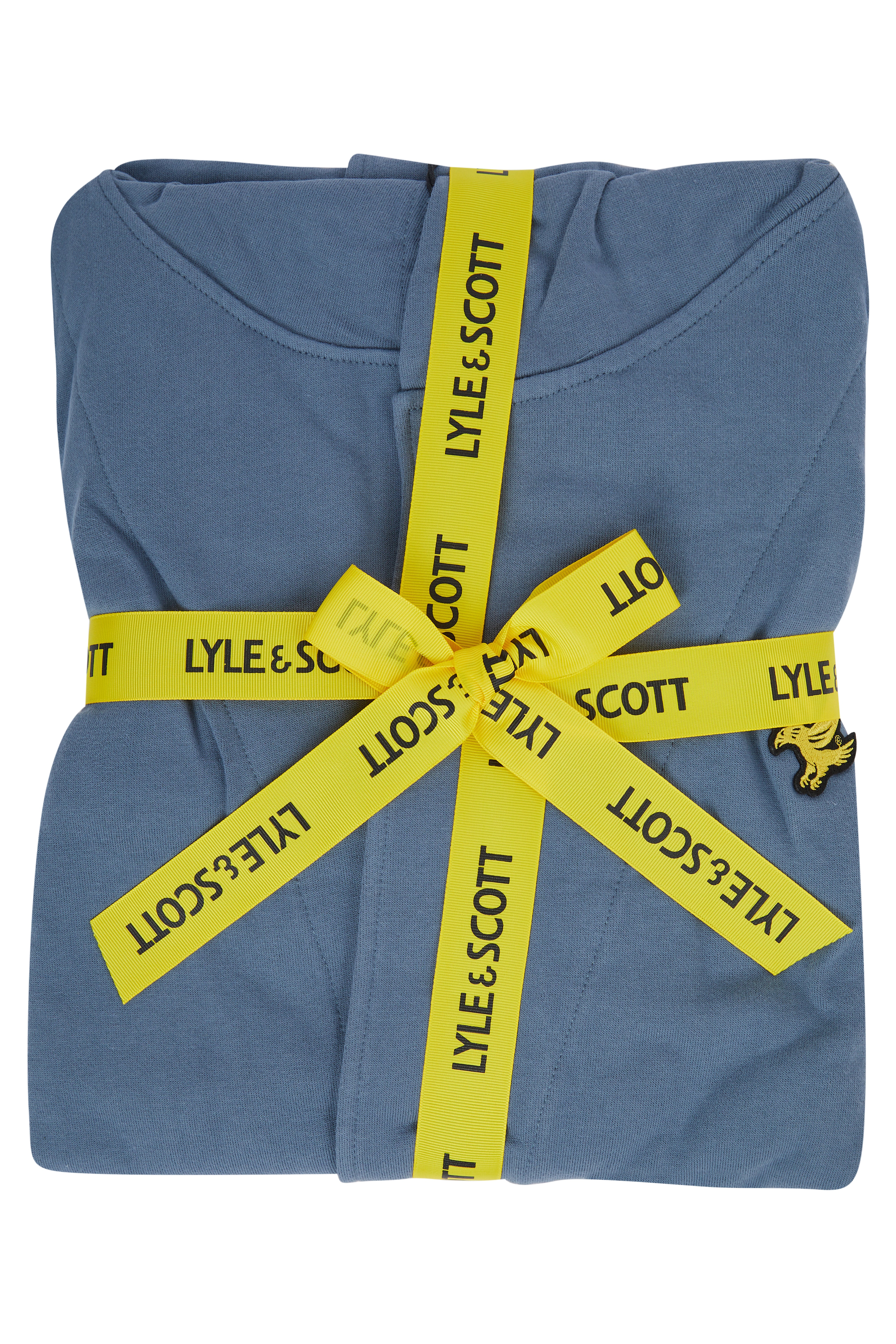 Lyle & Scott Mens Enzo Hooded Frech Terry Bathrobe - French Blue