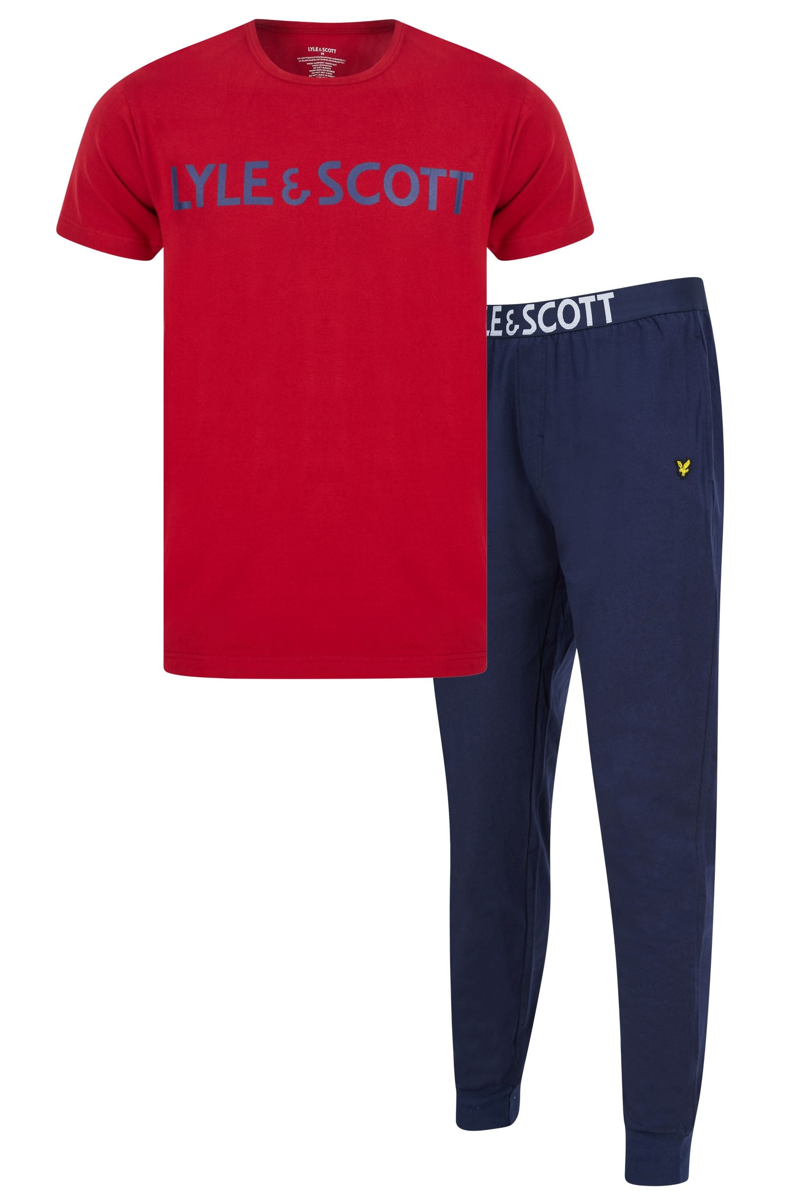 Lyle & Scott Blue Eric Loungewear - Logo T-Shirt & Pant Set