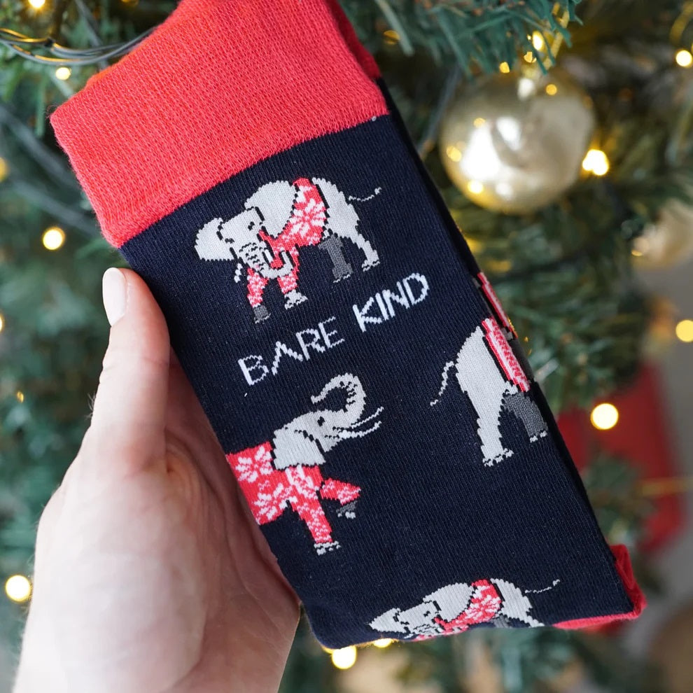 Bare Kind Socks - Save The Elephant Bamboo Socks