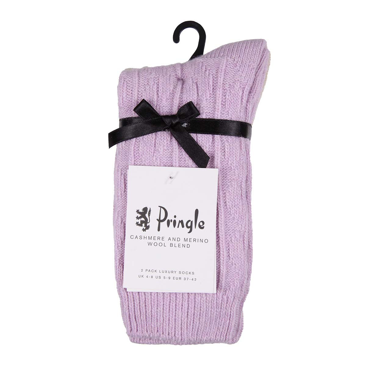 Pringle Ladies 2 Pack Cashmere and Merino Wool Blend Luxury Socks - One Size (4-8)