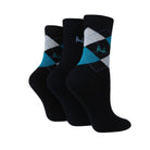 Pringle 3 Pack Louise Argyle Cotton Ladies Socks - One Size (4-8)