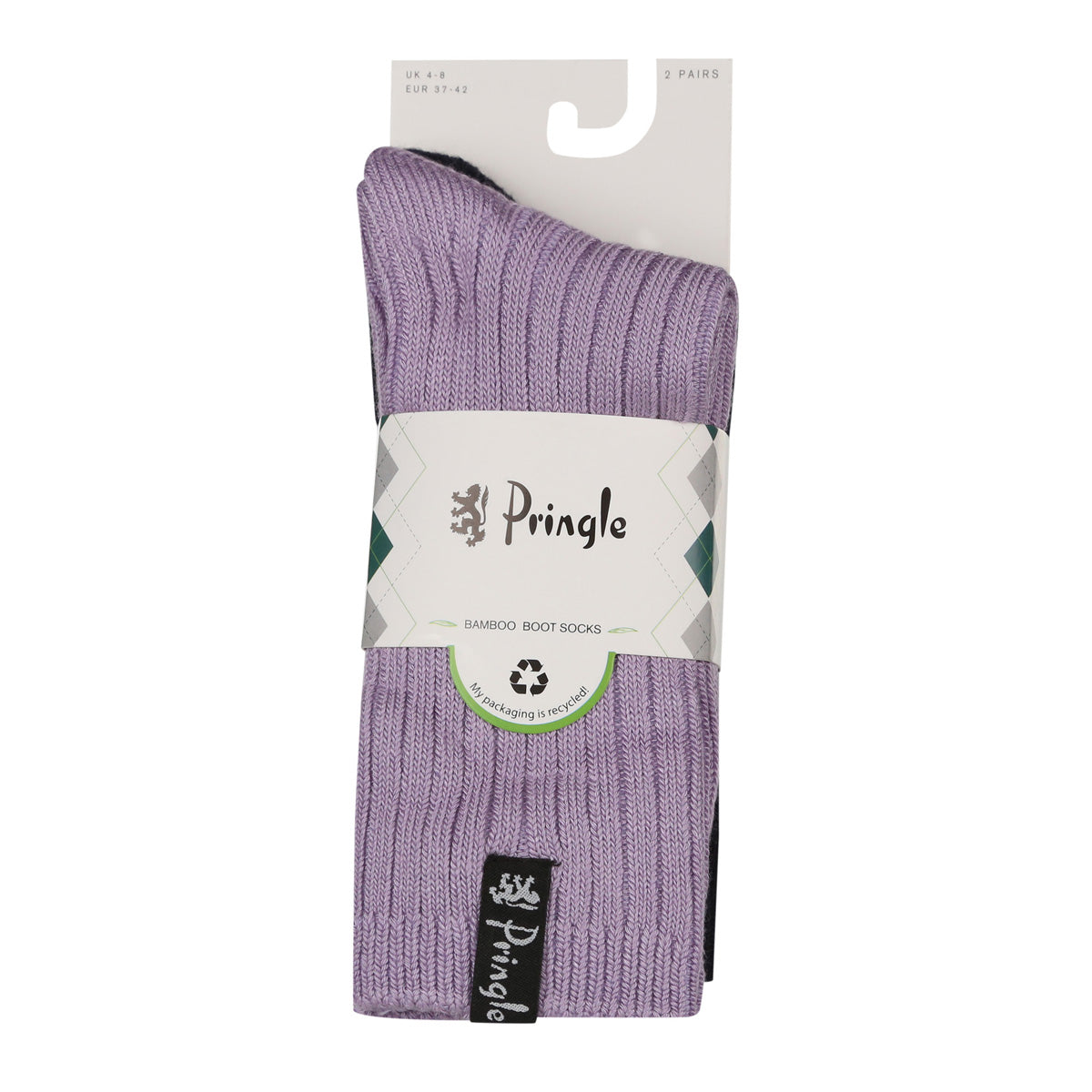 Pringle 2 Pack Bamboo Ladies Light Boot Socks - One Size (4-8)