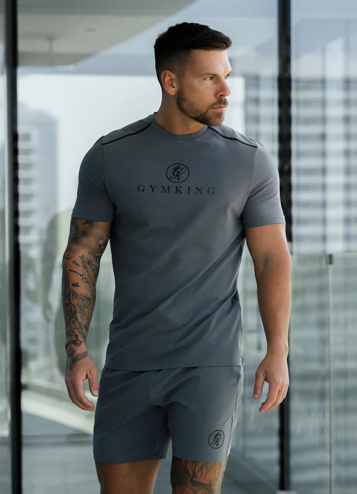 Gym King Pro Jersey Tee - Fossil Grey