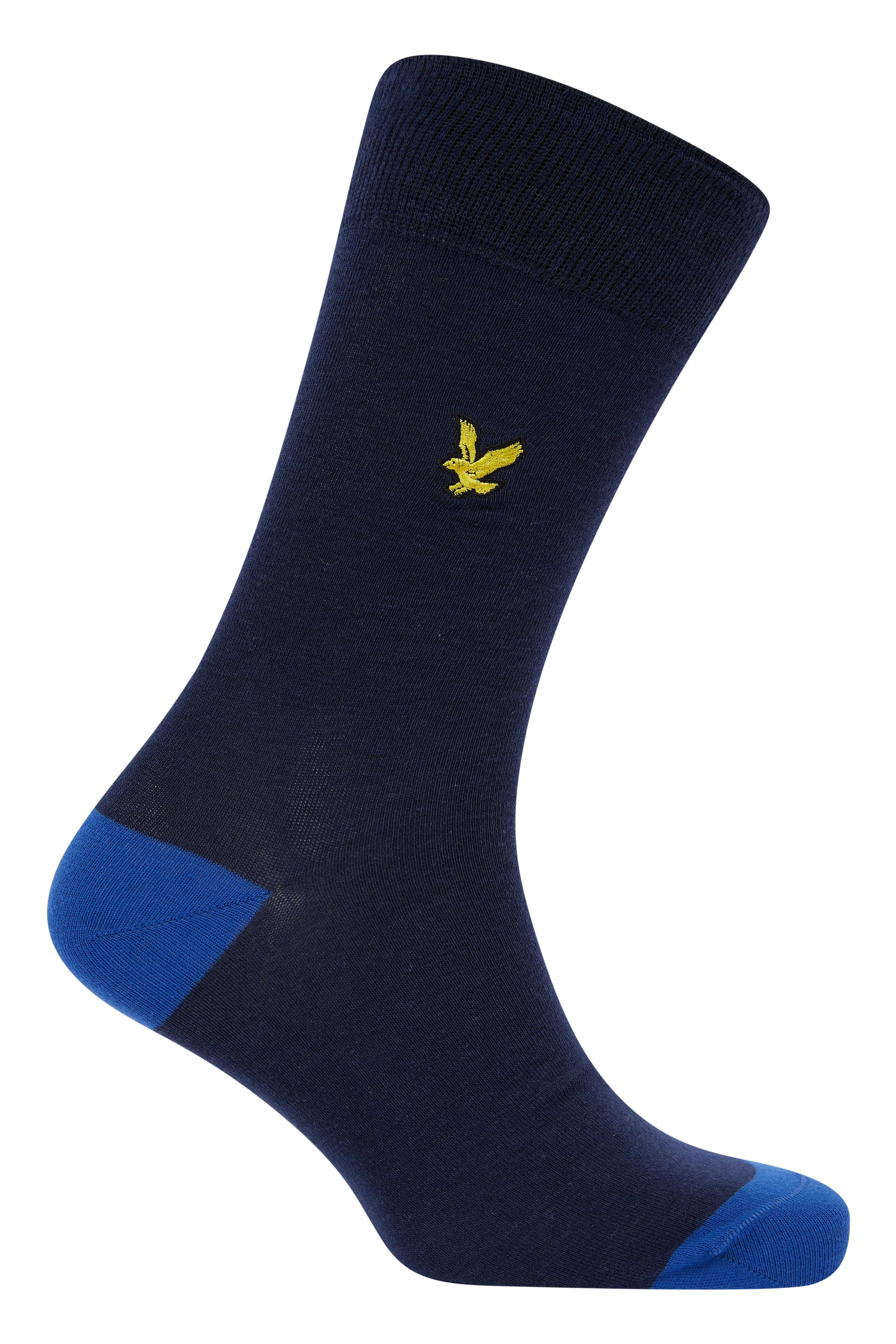 Lyle & Scott 5 Pack Contrast Heel and Toe Socks - Peacoat