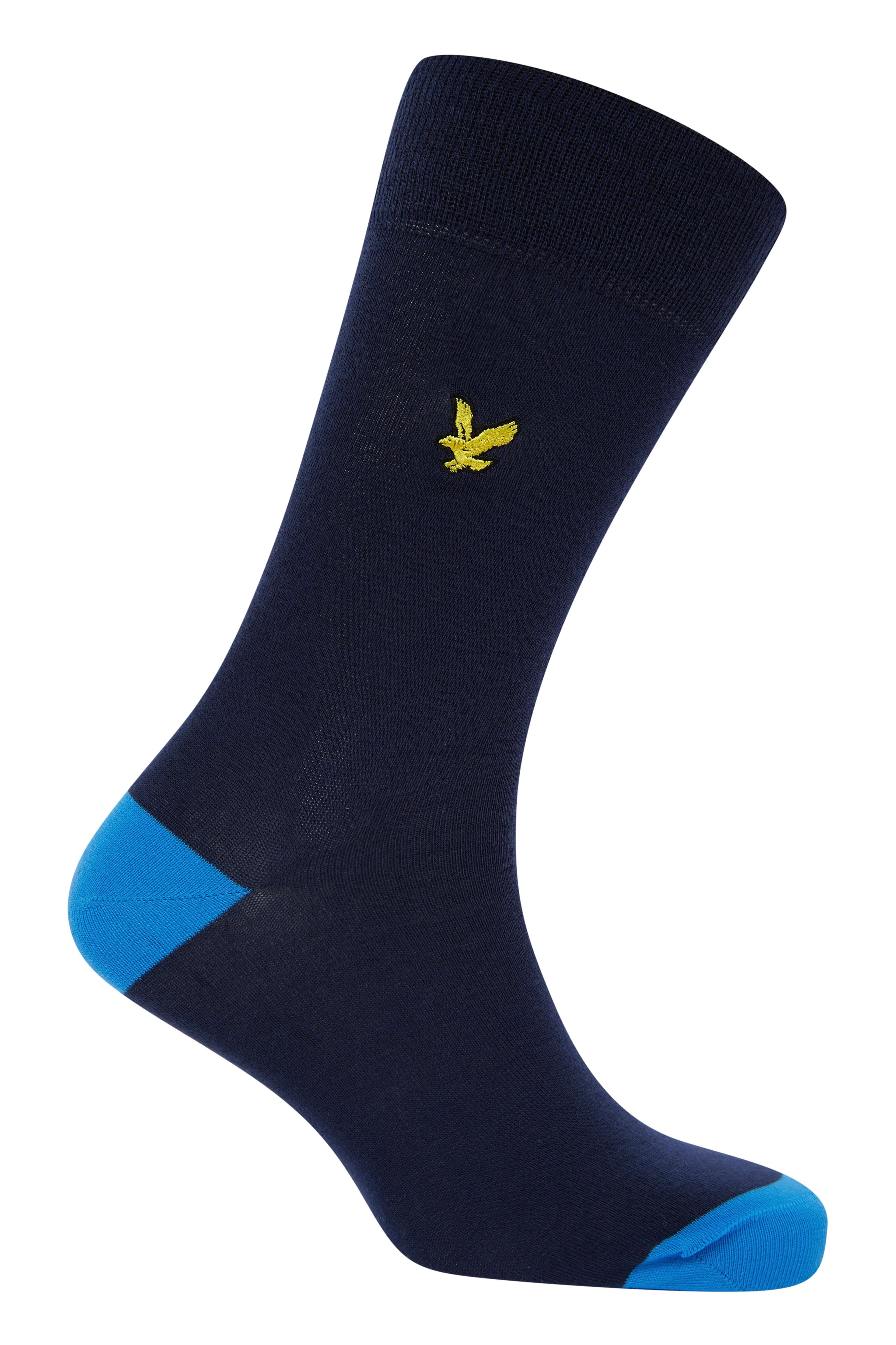 Lyle & Scott 5 Pack Contrast Heel and Toe Socks - Peacoat