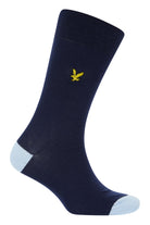 Lyle & Scott 5 Pack Contrast Heel and Toe Socks - Peacoat