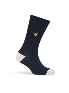 Lyle & Scott 5 Pack Contrast Heel and Toe Socks - Peacoat Multi