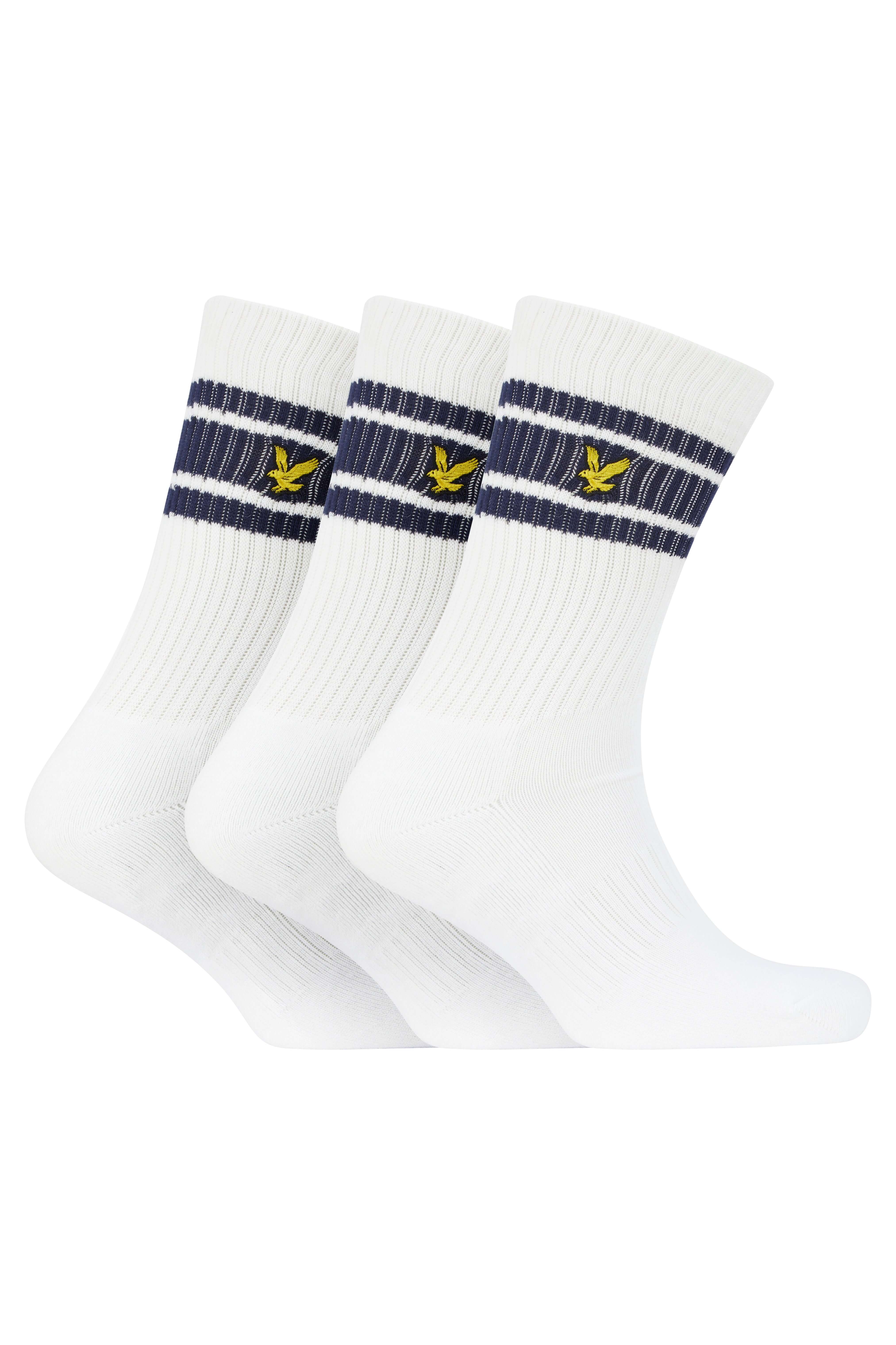 Lyle & Scott Mens Grant 3 Pack Sport Socks - White