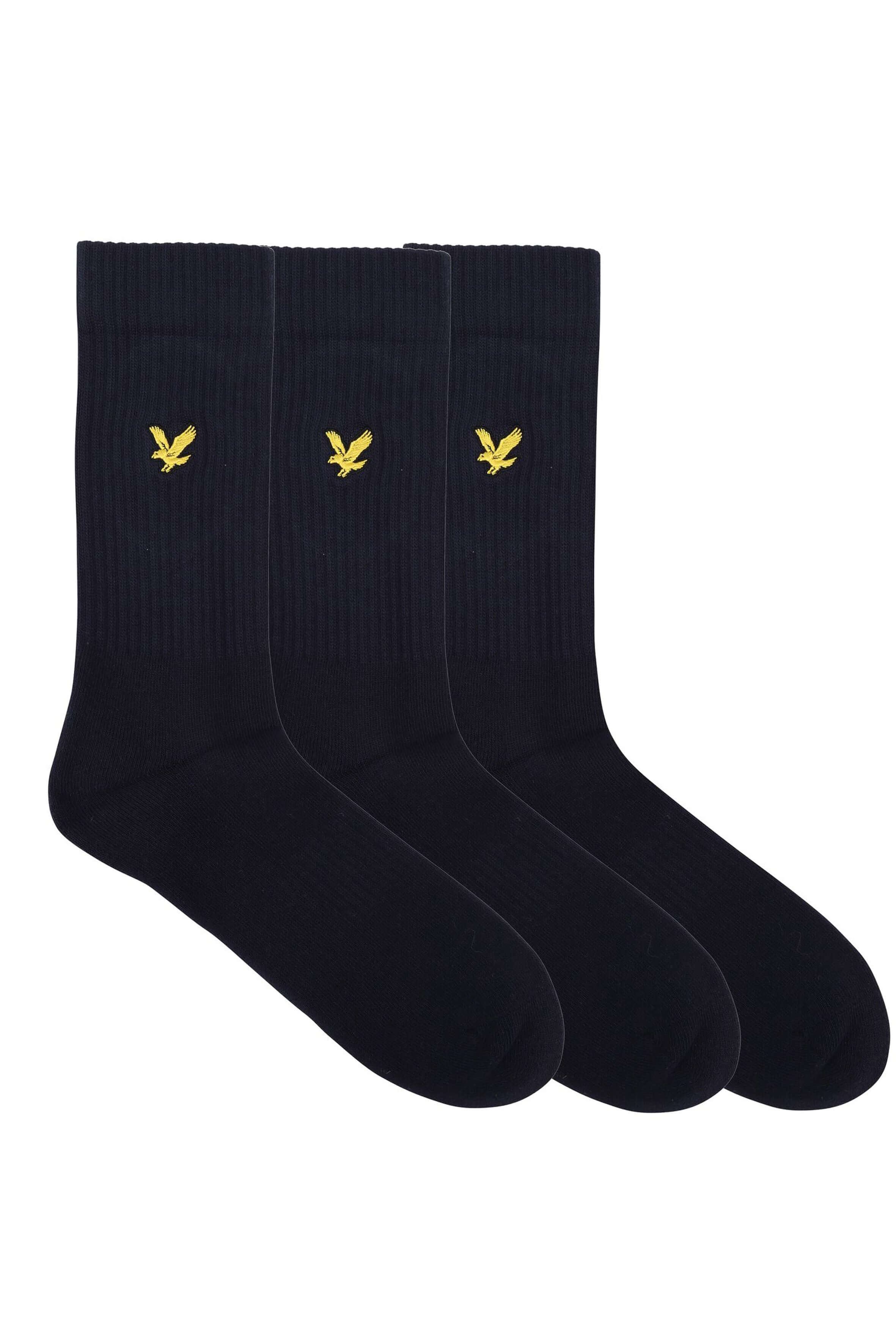 Lyle & Scott 3 Pack Hamilton Crew Socks - Peacoat