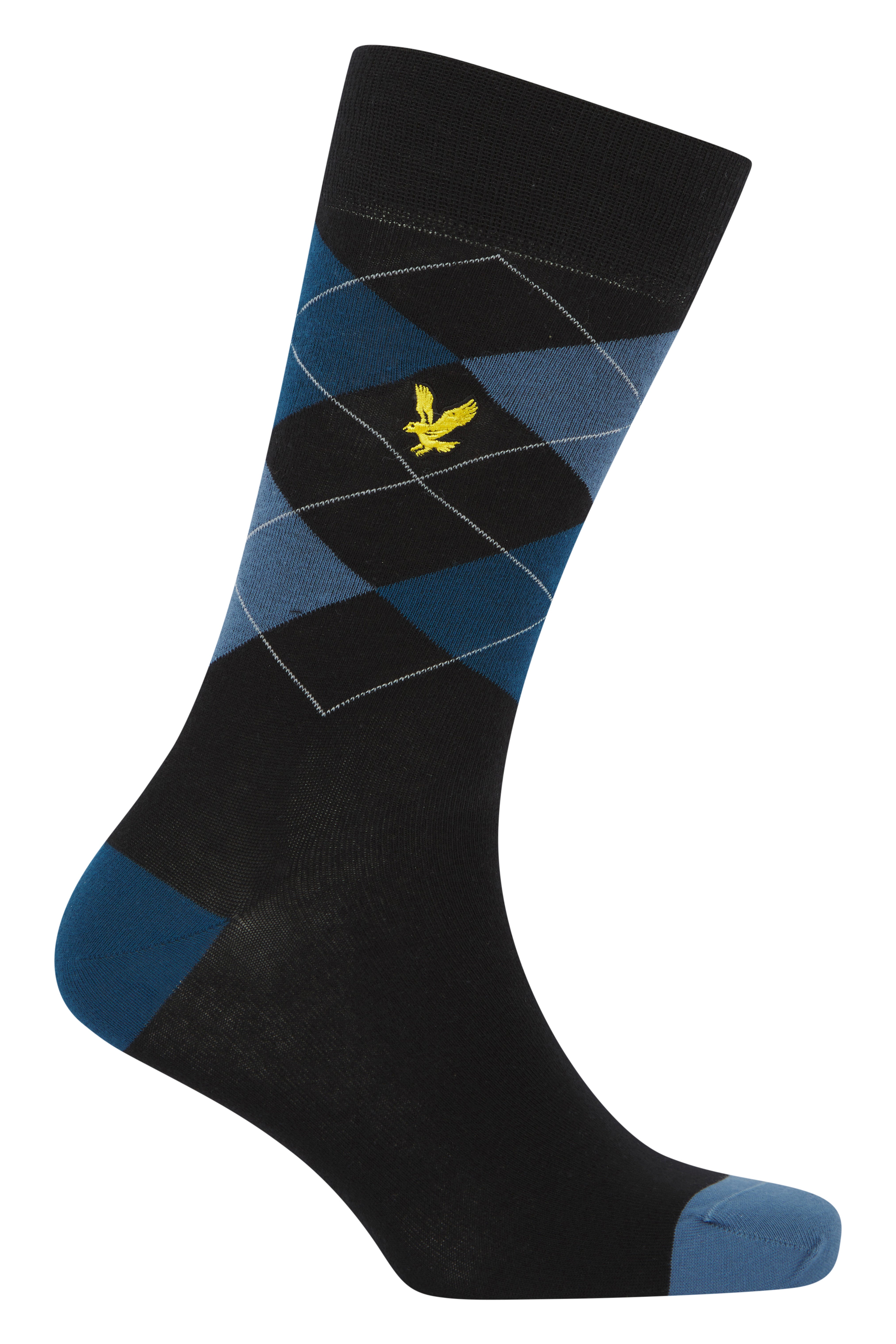 Lyle & Scott 5 Pack Mix Crew Socks - Argyle/Blue/Stipe/Blue Horizon/Black