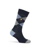 Lyle & Scott 5 Pack Mix Crew Socks - Argyle / Grey / Stripe / Tempest / Peacoat