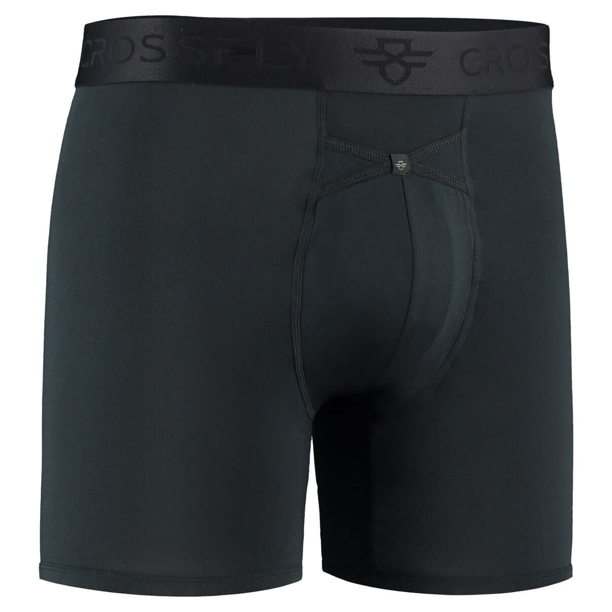 Crossfly Supersoft Modal 1-Pack Boxer Briefs - Black