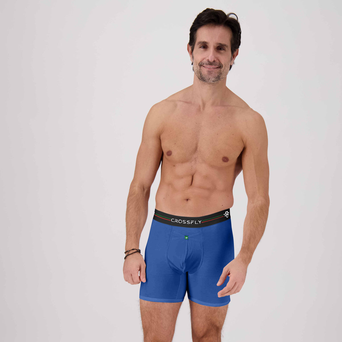 Crossfly IKON X Supersoft 1-Pack Modal Boxer Briefs - Italia Blue Marle