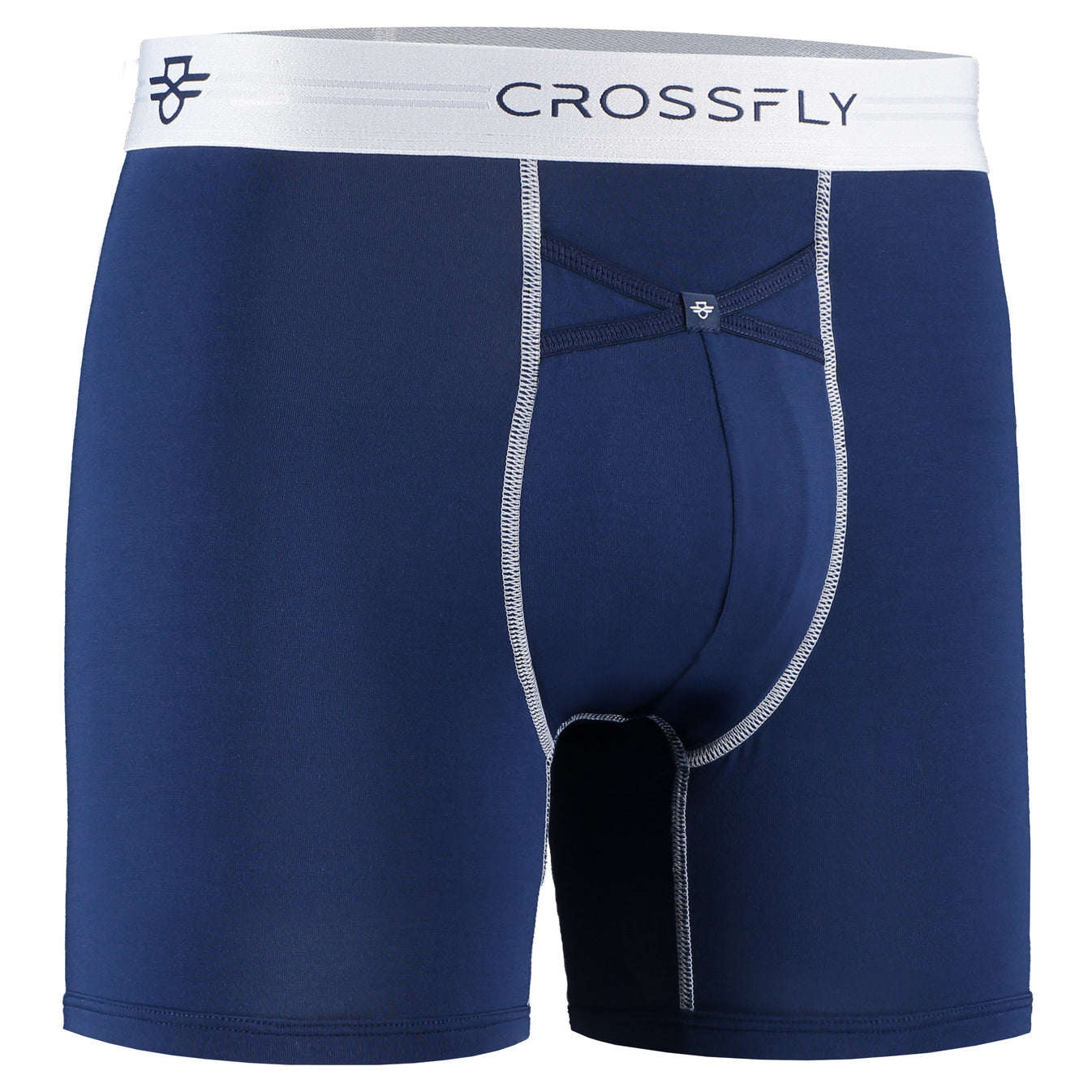 Crossfly IKON X Supersoft Modal Boxer Briefs (1-Pack, Navy/White)