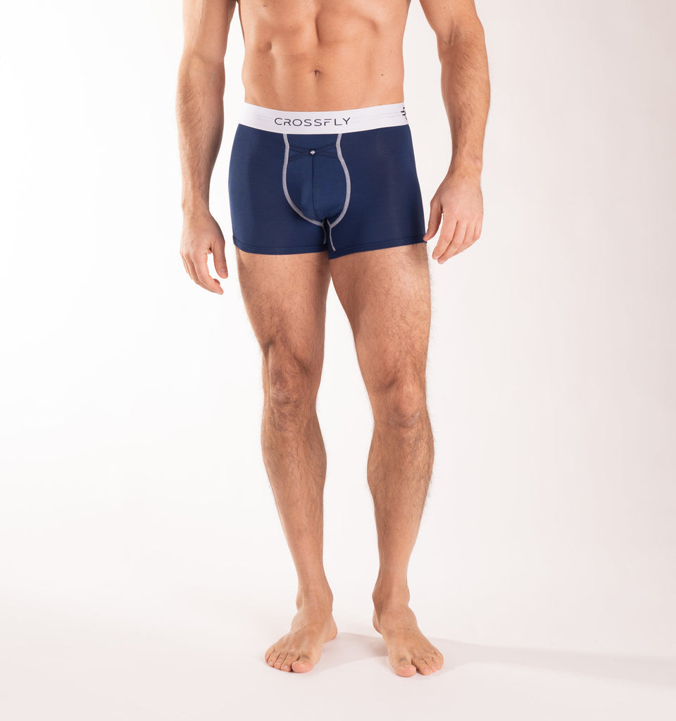 Crossfly 1-Pack Supersoft Modal Trunks – Navy/White (IKON X Style)