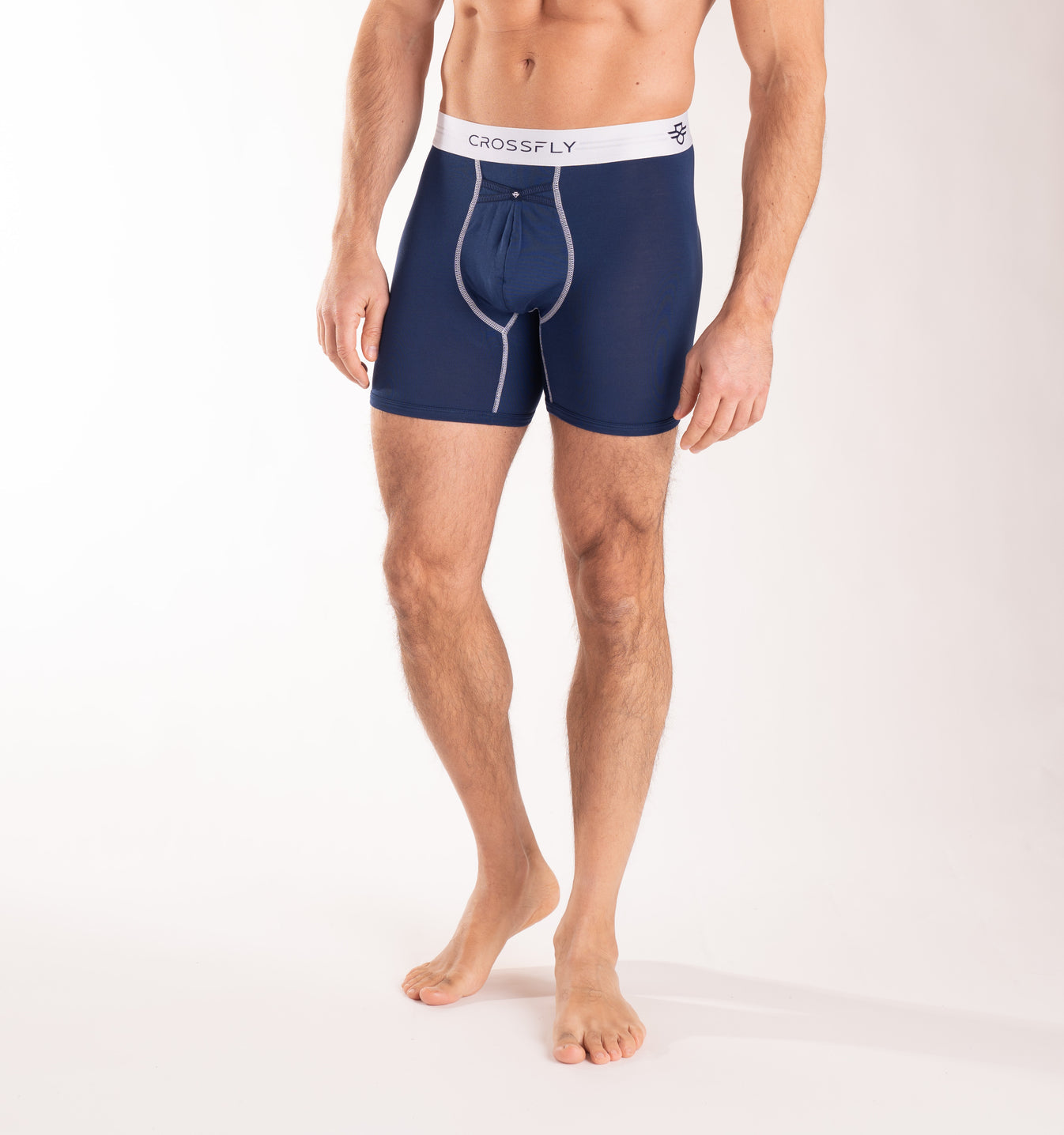 Crossfly IKON X Supersoft Modal Boxer Briefs (1-Pack, Navy/White)