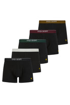 Lyle & Scott 5 Pack Men's Jackson Trunks - Black Multi Waistbands