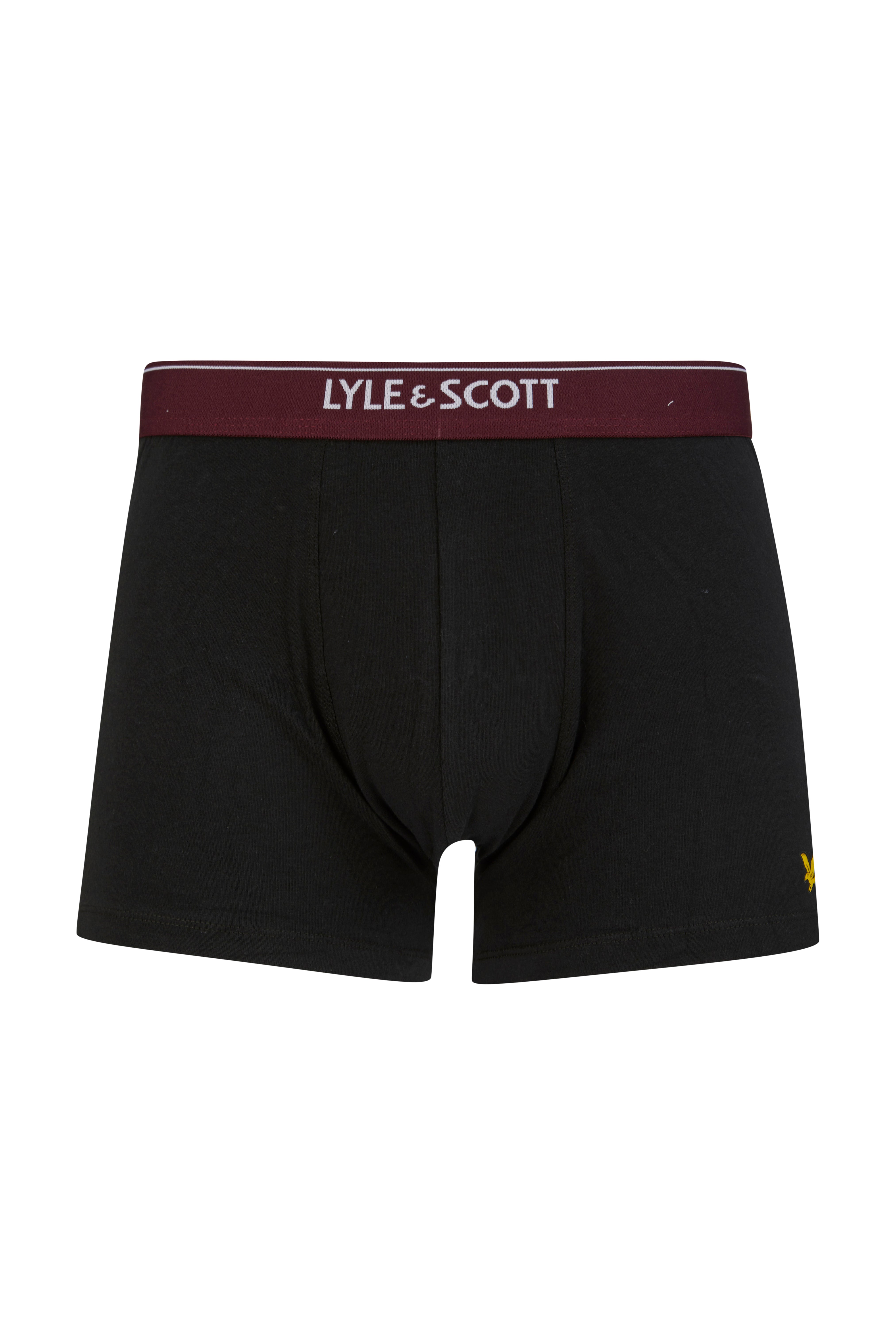 Lyle & Scott 5 Pack Men's Jackson Trunks - Black Multi Waistbands