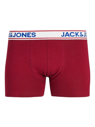 Jack & Jones Jacrowen 1 Pack Trunks Cotton Stretch Boxers - Barbados Cheery